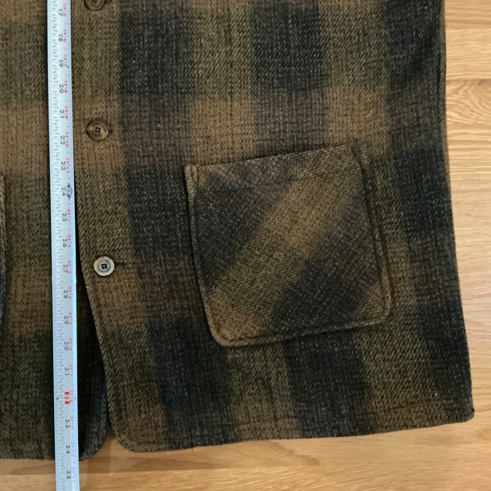 Urban Equipment Wool Plaid Barn Jacket Leather Collar Large Brown Grandpa‎ Core - Picture 7 of 8